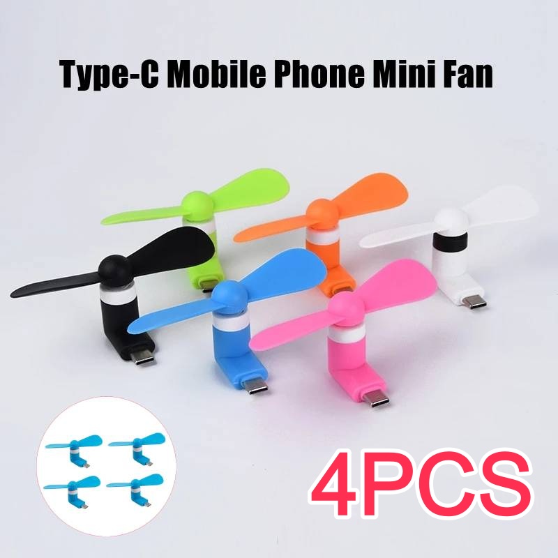 Micro Usb Cable - 4/2/1個入り Type-C ミニポータブルマイクロファン モバイルフォンミニファン 充電式クーリングファン USBガジェット