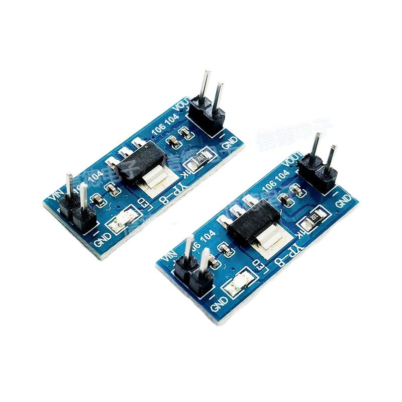 Ams1117 Module - AMS1117-3.3V/5V電源モジュール、ピンヘッダー付き、降圧型電圧レギュレーター電源基板、良好な状態で半田付け済み。