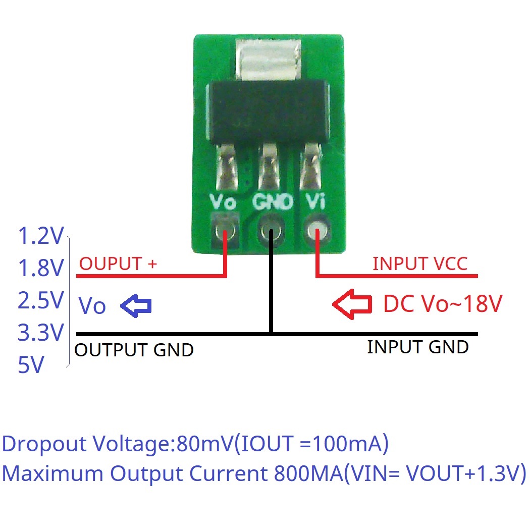 Esp32 Step Down Buck - Arduino、小型出力、1a、1.2v、1.8v、2.5v、3.3v、5v、80mv、drop電圧、60ua、ams1117、7805用のステップダウンバッドモジュール