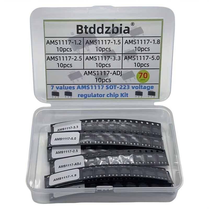 Ams1117 Module - 70 個キット電圧レギュレータキット AMS1117 1.2V/1.5V/1.8V/2.5V/3.3V/5.0V/ADJ lm1117 AMS1117-1.2