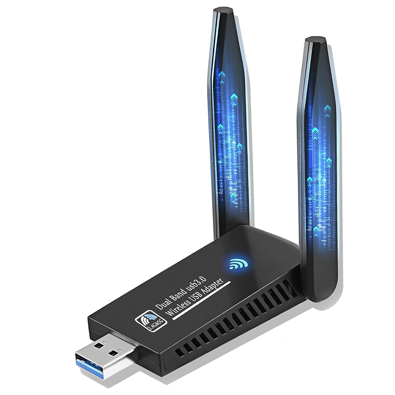 Antenna 2.4Ghz - 1300Mbps USB WiFiアダプター デュアルバンド 5GHz 2.4GHz