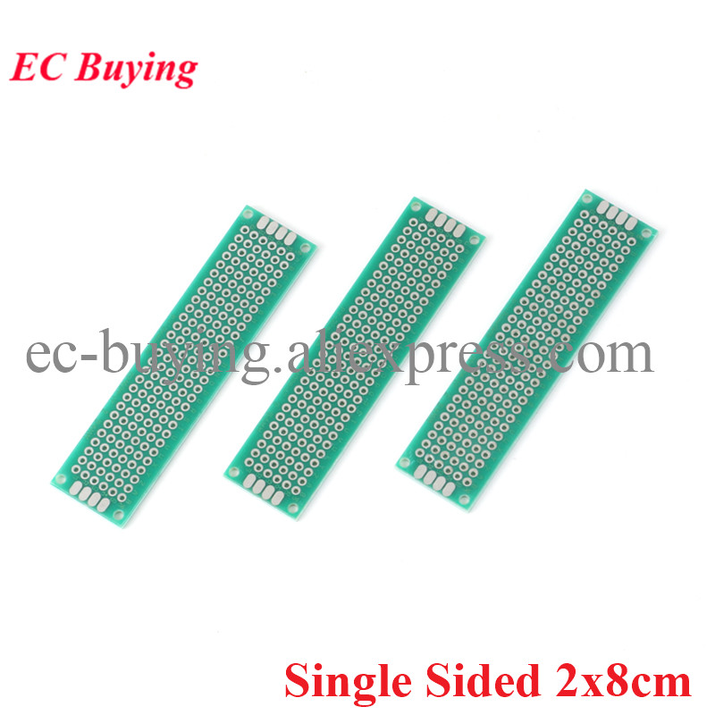 Pcb Prototyping Board - シングル面銅メッキPCB,日曜大工のユニバーサル印刷回路基板,ブレッド回路基板,2x8cm, 20mm, 80mm,ロットあたり10個