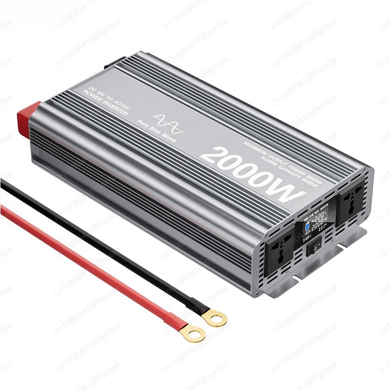 Boost Converter - 2000W純正弦波インバーター 12Vから220Vへ ディスプレイ付き デュアルACプラグインインバーター パワーコンバーター ブースト機能搭載