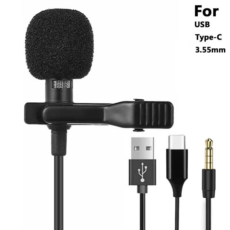Usb C Cable - 3.5 ミリメートルミニポータブルラベリアマイク PC ラップトップ用タイプ C ラペルクリップオンマイクスマートフォン用