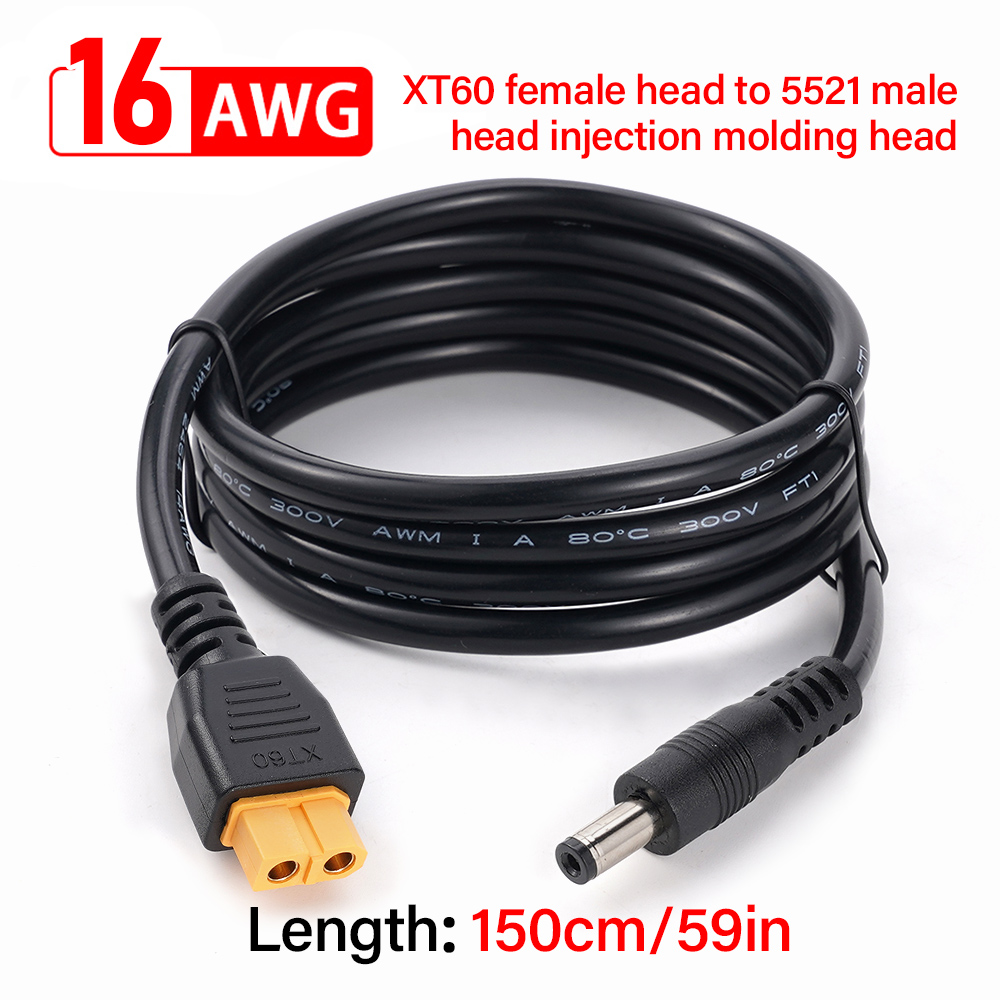 Ipex Connector - XT60 メスコネクタ DC5521 オス電源ケーブルアダプタ 16AWG 1.5