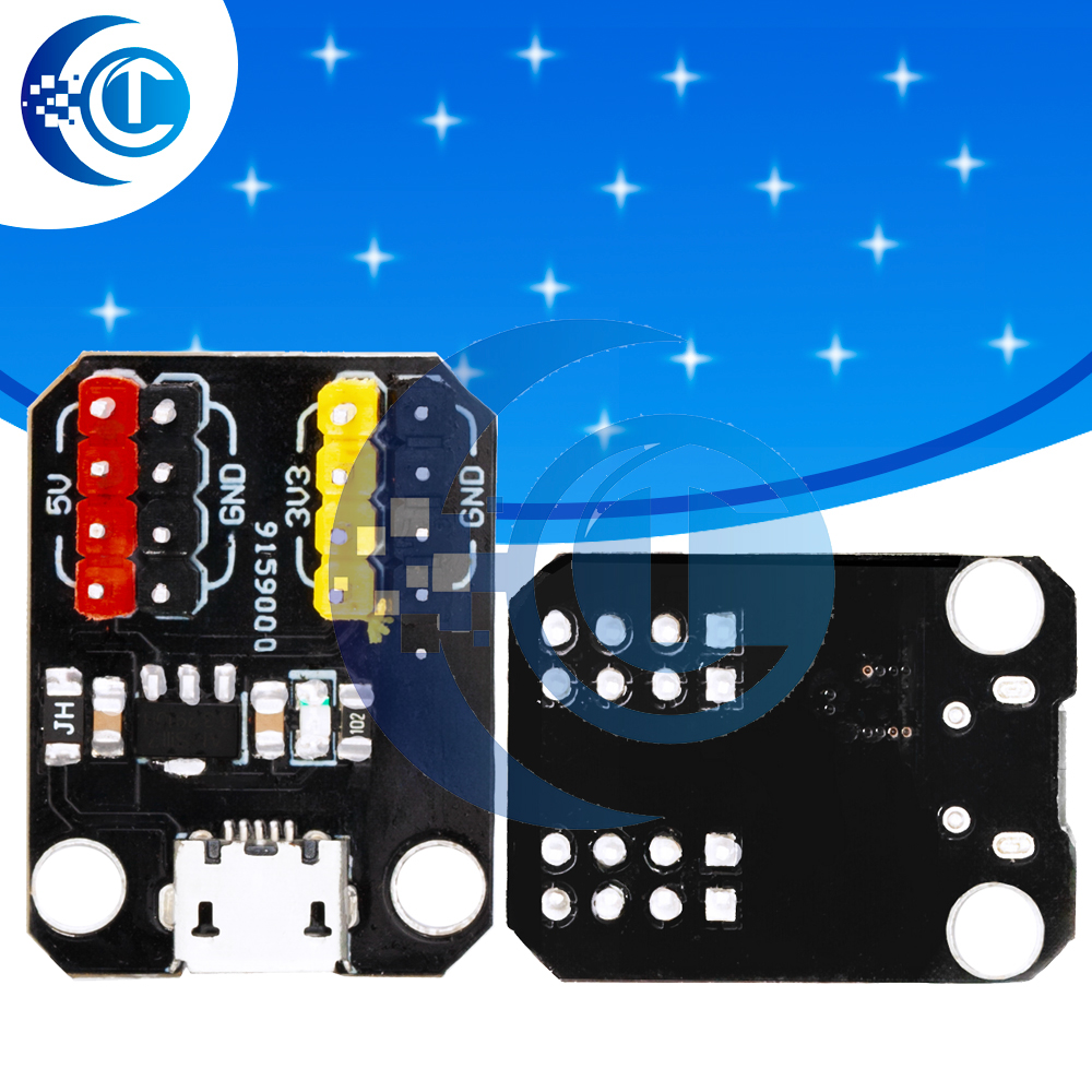 Ams1117 Module - AMS1117 調整可能電圧レギュレータモジュール | Arduino用Micro-B USB入力付き3.3V/5Vデュアル出力電源