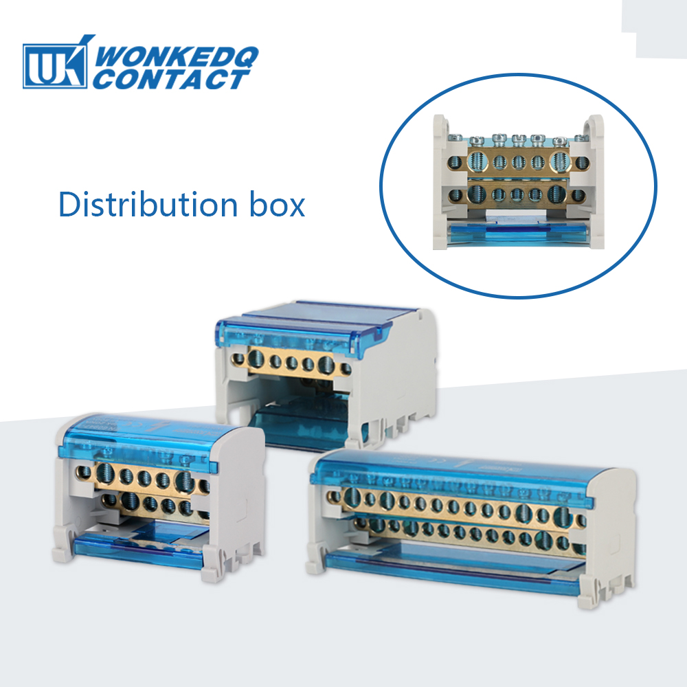 Screw Terminal Block - Din レール端子台 WKH-207/211/215/407/411/415 モジュラー配電ブロックネジユニバーサル電線電源ジャンクションボックス