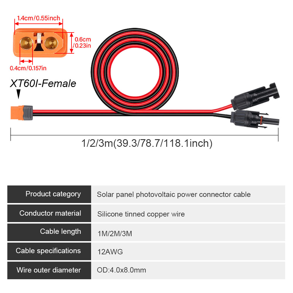 1/2/3M ソーラーコネクタ - XT60I-F アダプタ - Ipex Connector のレビューと価格