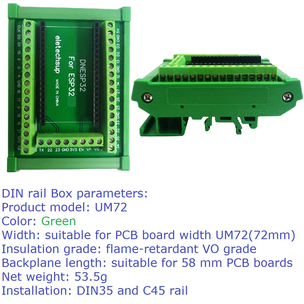 ESP32 DIN レールマウントネジ端子台アダプター ES - Screw Terminal Block のレビューと価格