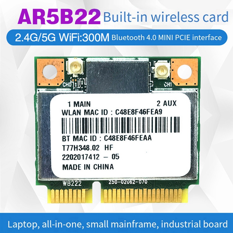 AR5B22 AR9462 WiFi カード + 内部アンテ - Antenna 2.4Ghz のレビューと価格