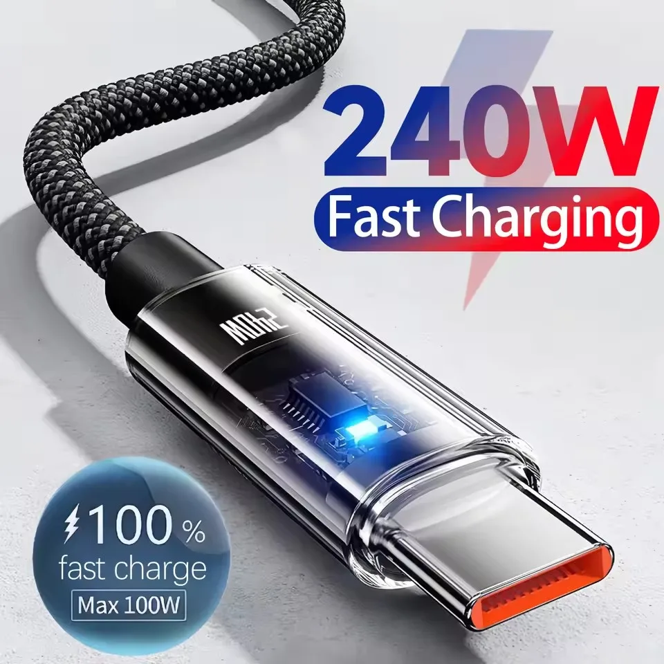 240W ナイロン製 USB Type-C 超急速充電ケーブ - Usb C Cable のレビューと価格